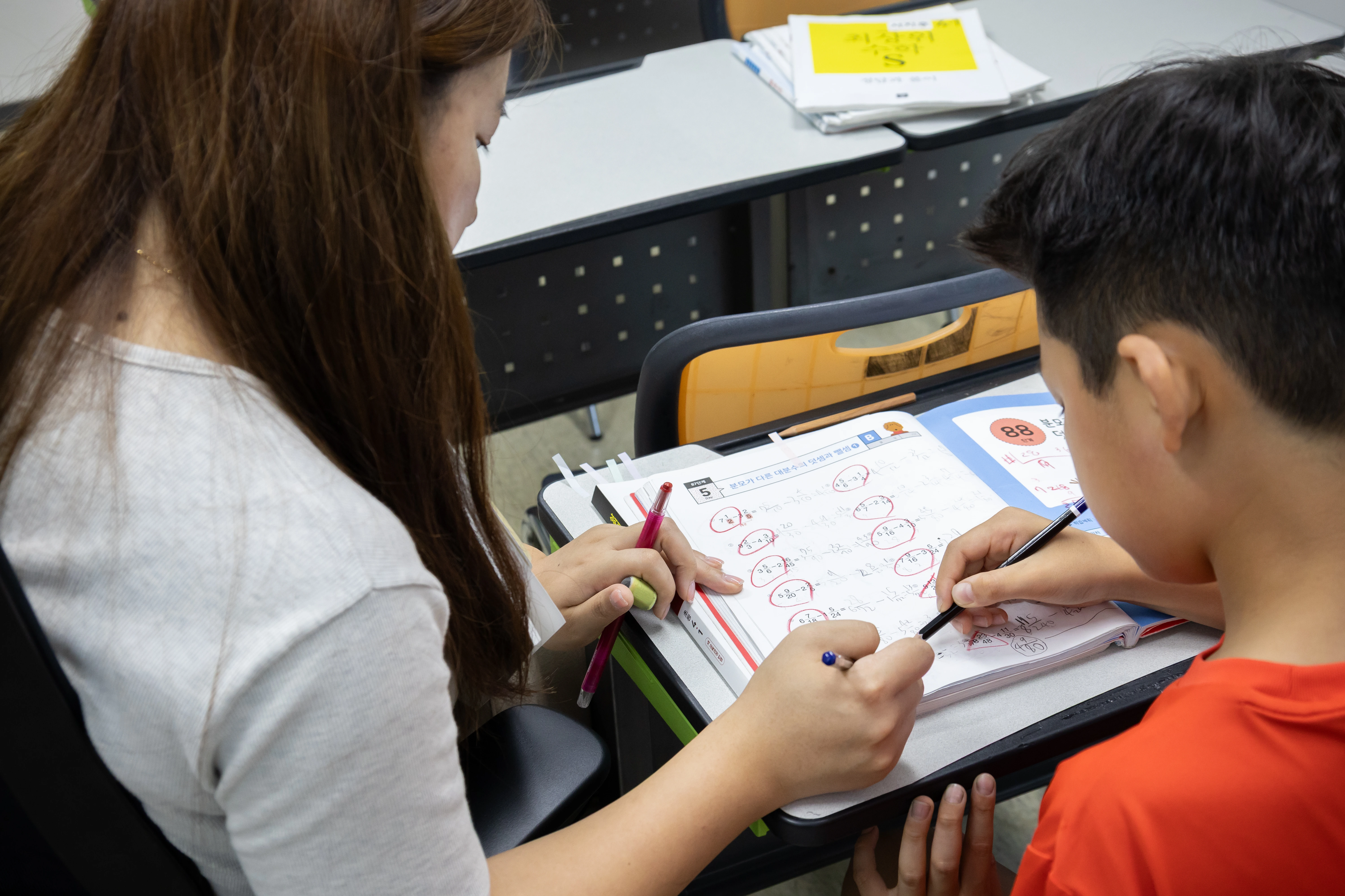 평택 고덕 올바른길수학 학습모습